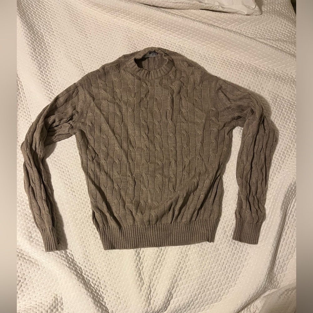 EUC Ballantyne cable knit 100% new wool sweater